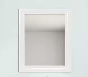 Glacier Bay 23.5 in. W x 28.5 in. H Rectangular PS Framed Wall Mirror in White 