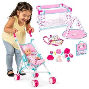 15-Piece 13.5in Newborn Baby Doll Playset w/ Accessories