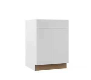 Hampton Bay Designer Series Edgeley Assembled 24x34.5x23.75 in. Base Kitchen Cabinet in White