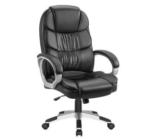 LACOO Black PU Leather Big and High Back Executive Office Chair with Lumbar Support