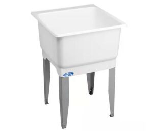 MUSTEE Utilatub 20 Gallon 23 in. x 25 in. Freestanding Laundry/Utility Sink in White