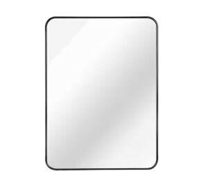 GQB 24 in. W x 32 in. H Rectangular Wall Mounted Brushed Aluminum Frame Mirror in Black