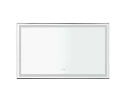 Andrea 60 in. W x 36 in. H Large Rectangular Metal Framed Dimmable AntiFog Wall Mount LED Light Bathroom Vanity Mirror in Black