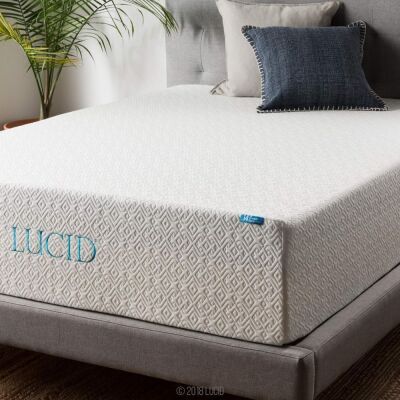  LUCID 14 Inch Memory Foam Bed Mattress Conventional, Twin, Medium 