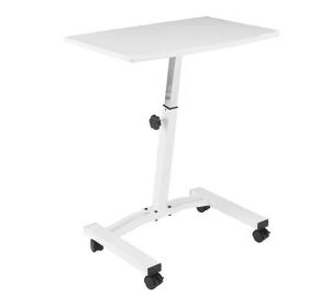 Seville Classics 23.75 in. Solid-Top White Mobile Laptop Desk with Adjustable Height