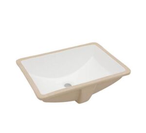 21.5 in. x 15 in. White Ceramic Rectangular Undermount Bathroom Sink with Overflow