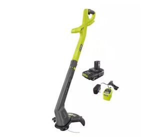 RYOBI ONE+ 18V 10 in. Cordless Battery String Trimmer/Edger with 2.0 Ah Battery and Charger