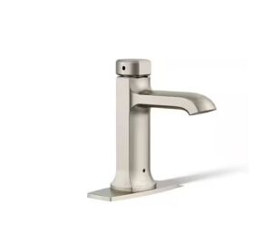 KOHLER Rubicon Battery Powered Touchless Single Hole Bathroom Faucet in Vibrant Brushed Nickel