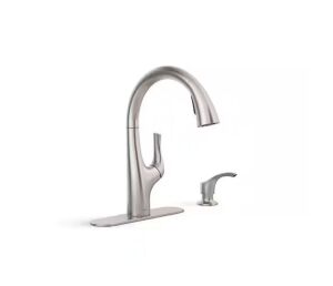 KOHLER Avi Single-Handle Pull Out Sprayer Kitchen Faucet in Vibrant Stainless