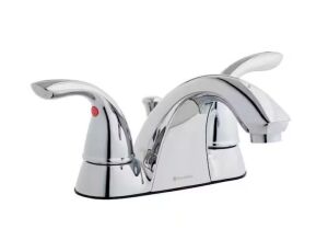 Glacier Bay Builders 4 in. Centerset Double Handle Low-Arc Bathroom Faucet in Chrome, 2 Pack 