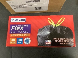 Box of Trueliving 30 Gallons Trash Bags 4ct