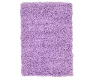 Unique Loom Solid Shag Lilac 2 ft. x 3 ft. Area Rug