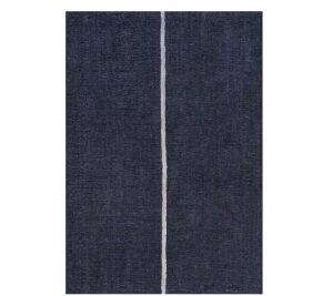 JONATHAN Y Linja Solid Centre Stripe Machine-Washable Navy/Ivory 8 ft. x 10 ft. Area Rug