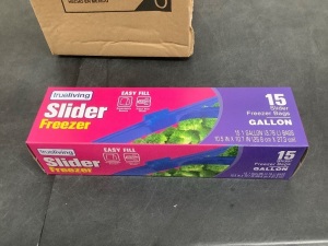 Set of 6 Trueliving Gallon Slider Freezer Bags