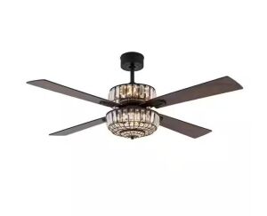 River of Goods Eden 52 in. Integrated LED Indoor Black Ceiling Fan with Light Kit and Remote Control