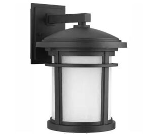 Progress Lighting Wish Collection 1-Light 12.5 in. Outdoor Textured Black LED Wall Lantern Sconce