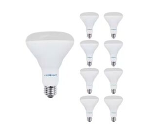 Viribright 65-Watt Equivalent BR30 Dimmable UL Listed Recessed Flood LED Light Bulb, Warm White 2700K, 8-Pack