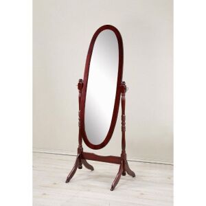 Roundhill Furniture Traditional Queen Anna Style Wood Floor Cheval Mirror