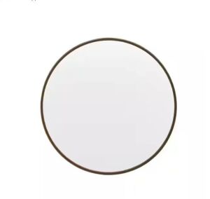 TAYLOR + LOGAN 27.5 in. W x 27.5 in. H Modern Round Brushed Bronze Wall Mounted Mirror