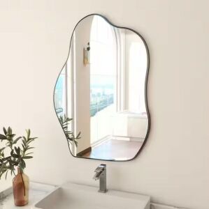 GLSLAND 26 in. W x 38 in. H Irregular Frameless Wall Mirror