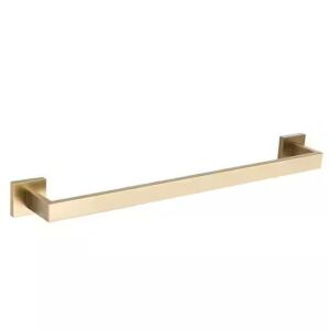 BWE 24 in. Modern Square Wall Mounted Single Bathroom Towel Bar in Brushed Gold