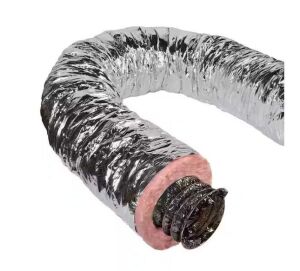 Master Flow 6 in. x 25 ft. Insulated Flexible Duct R6 Silver Jacket