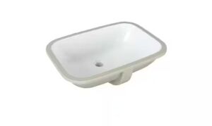 Glacier Bay 22 in. Ceramic Rectangular Undermount Bathroom Sink in White with Overflow Drain