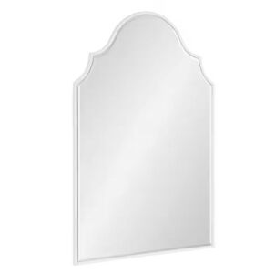 Kate and Laurel Leanna 20 in. W x 30 in. H White Arch Traditional Framed Decorative Wall Mirror