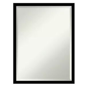 Amanti Art Jet 19.5 in. x 25.5 in. Casual Rectangle Framed Black Mirror