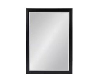 DesignOvation Bosc 27.5 in. W x 39.5 in. H Framed Rectangular Beveled Edge Mirror in Black