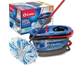 O-Cedar Easy Wring Rinse Clean Deep Clean Microfiber Spin Mop and Bucket System 