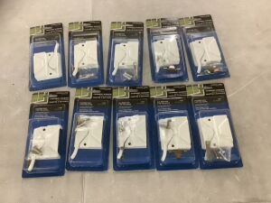 Lot of (10) Prime-Line Sash Lock and Keeper, Right Hand, White