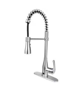 FLOW Motion Activated Single-Handle Pull-Down Spring Neck Sprayer Kitchen Faucet in Brushed Nickel