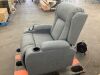 Linen Fabric Swivel Massage Recliner Chair w/ Remote Control, 5 Modes - 5