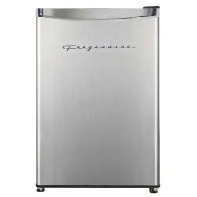 Frigidaire 3.2 cu. ft. Retro Vintage Compact Mini Refrigerator with Freezer with Platinum Door Design - Small Dents