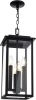 Outdoor Cage Pendant Light, Black Farmhouse Chandelier, 4 Light Lantern Hanging Pendant Light Fixture for Farmhouse Foyer Porch,Entryway