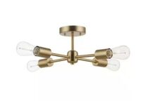 Globe Electric&nbsp;Vane 17 in. 4-Light Matte Brass Semi-Flush Mount