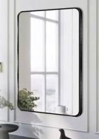LuxHomez&nbsp;20 in. W x 30 in. H Black Vanity Rectangle Wall Mirror Aluminum Alloy Frame