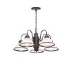 Hampton Bay Halophane 5-Light Oil Rubbed Bronze Chandelier with Frosted Ribbed Glass Shades