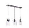 Foxwood 60-Watt 3-Light Flat Black/Dark Teak Finish Dining/Kitchen Island Pendant with Clear Glass