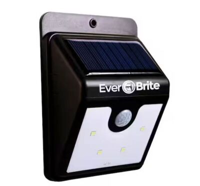 Lot of (3) Ever Brite 4.8-Watt Equivalent Black Motion Activated Outdoor Integrated LED Area Light with 24 White Solar Light