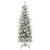 6' Pre-Lit Snow Flocked Artificial Pencil Christmas Tree