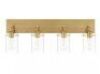 Hampton Bay&nbsp;Regan 29 in. 4-Light Brushed Gold Vanity Light with Clear Glass Shades