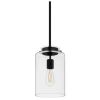 Hampton Bay Mullins 6.75 in. 1-Light Coal Mini Pendant Hanging Light