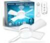 Bell + Howell&nbsp;15.7 in. Indoor White Ceiling Fan with Remote, LED Light, Socket