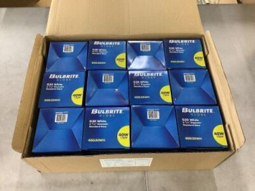 Bulbrite 40-Watt Incandescent G30 Light Bulb, 12 Pack 