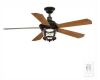 Progress Lighting Smyrna 52 in. Indoor/Outdoor Integrated LED Antique Bronze Traditional Ceiling Fan with Remote