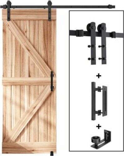EaseLife 5.5 FT Sliding Barn Door Track and Handle Hardware Kit