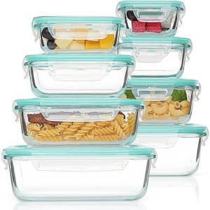 Lot of (2) Vtopmart 8 Pack Airtight Glass Food Storage Containers with Lids