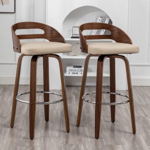 Swivel Bar Height Stools with Low Back, 26", Set of 2